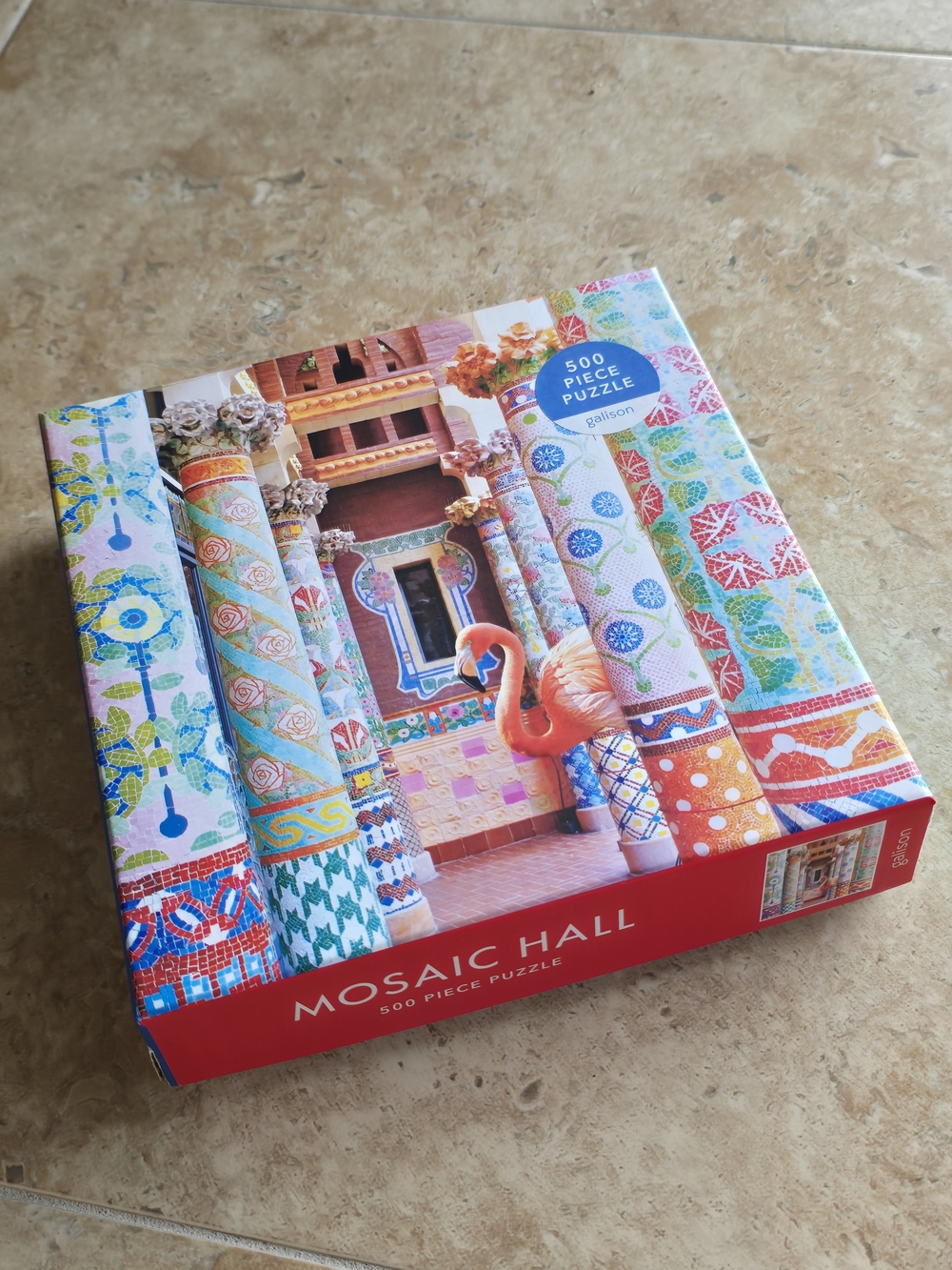 Mosaic Hall 500-Piece Jigsaw Puzzle - Colorful Columns Galison